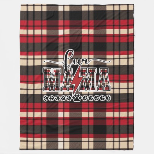 Fur Mama Plaid Fleece Deken (Voorkant)
