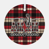 Fur Mama Plaid Glas Ornament (Achterkant)