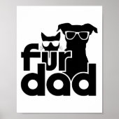 Fur Pap Funny Fathers Dag Shirten Kat en Hondenlie Poster (Voorkant)