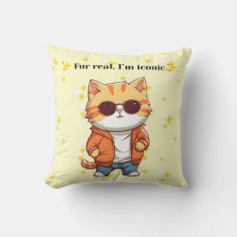 Fur Real, I’m Iconic | Funny Cat Decorative Pillow Kussen