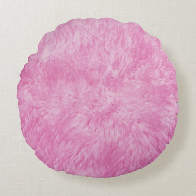 Fur rose Coussin rond (Devant)