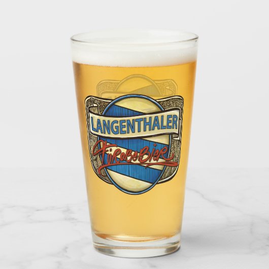 Fürabebier Glas in Langenthal der echte Biergenuss (Voorkant gevuld)