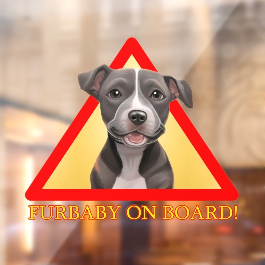 Furbaby à bord auto autocollant mignon pitbull chi (Feuille 2)
