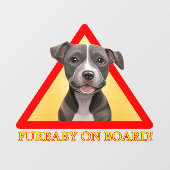 Furbaby à bord auto autocollant mignon pitbull chi (Feuille)