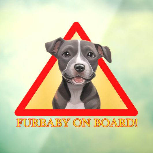 Furbaby aan boord auto sticker schattige pitbull p (Vel 3)