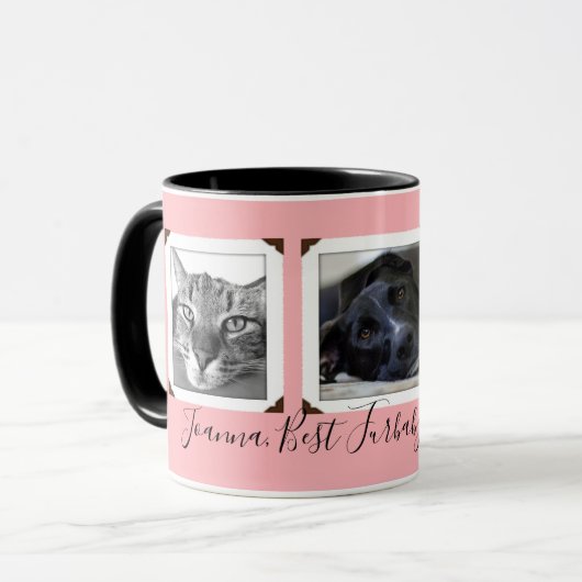 Furbaby Mom Three Pet Photos cadeau Mug (Devant gauche)