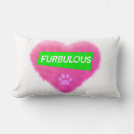 Furbulous Pink Furry Heart Pillow Kussen