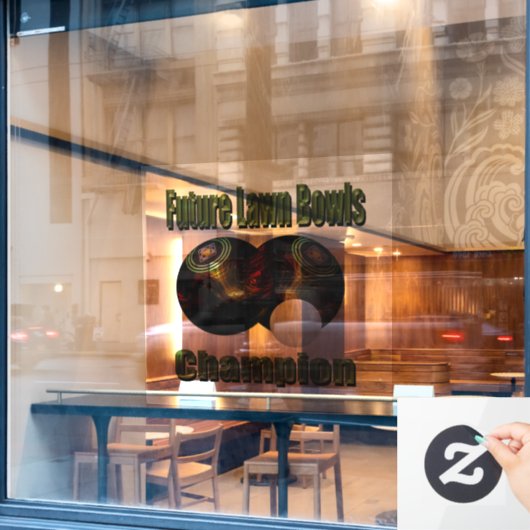 Fure Lawn Bowls Champion, Window Cling Raamsticker (Cafe Raam)