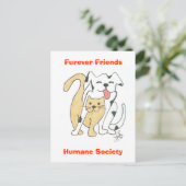 Furever Friends Humane Society briefkaart (Staand voorkant)