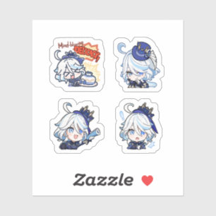 Furina Genshin Impact 4 stuks stickerblad Extra P Sticker
