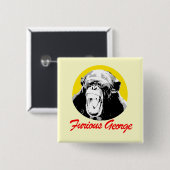 Furious George Vierkante Button 5,1 Cm (Voorkant /achterkant)