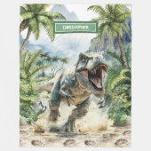Furious T-Rex Deken Gepersonaliseerde Aangepaste N (Voorkant)