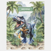 Furious T-Rex Dinosaur Deken Gepersonaliseerde Aan (Voorkant)