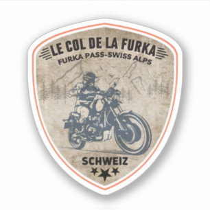 Furka-pas - Zwitserse bergpas roadtrip motobik Sticker