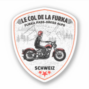 Furka-pas - Zwitserse bergpas roadtrip motorfiets Sticker
