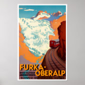 Furka Pass Zwitserland vintage Poster (Voorkant)