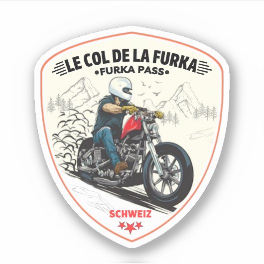 furka pass - zwitserse bergpas - reis motobik sticker (Voorkant)