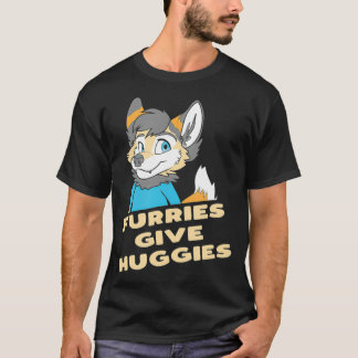 Furries geven huggies Furry Hug Funny Cute OwO Fu T-shirt