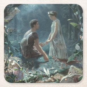 Furries: Shakespeares Een Midzomernachtsdroom Vierkante Kartonnen Onderzetter