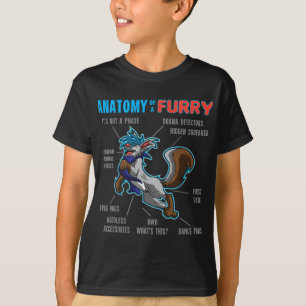 Furry - Anatomie van een harige - cartoon wolf T-shirt