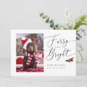 Furry and Bright Pet Photo Kerstfeestay Kaart (Staand voorkant)