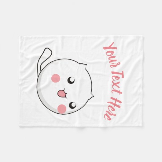 Furry Ball of Kitten Love Fleece Deken (Voorkant (Horizontaal))