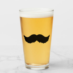 Furry Black Mustache Glas