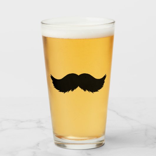 Furry Black Mustache Glas (Voorkant gevuld)