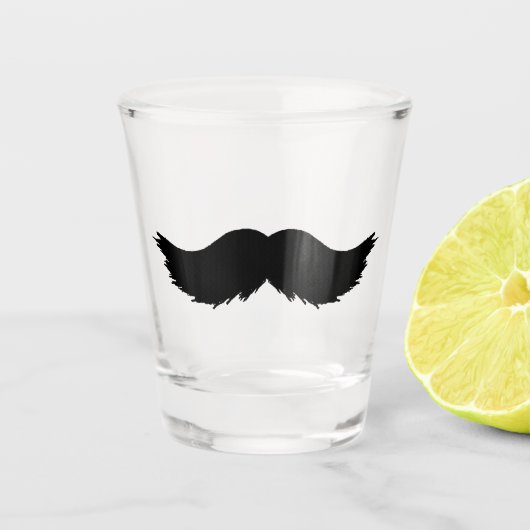Furry Black Mustache Shot Glas (Voorkant)