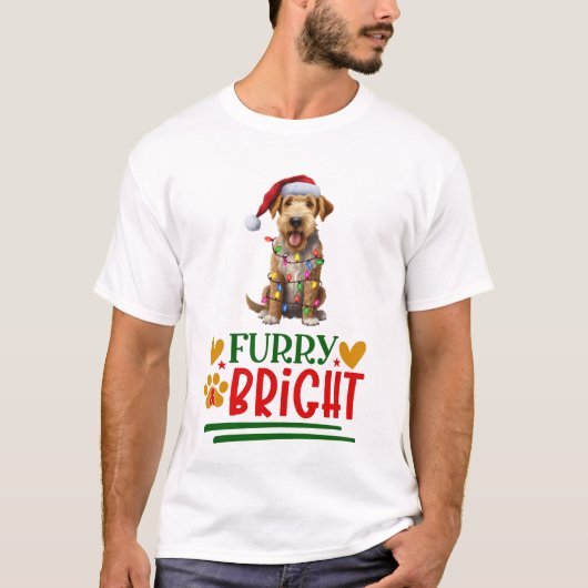 Furry & Bright Airadale Terrier T-shirt (Voorkant)
