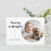 Furry & Bright Schattigee Familie Kerst Kaart (Staand voorkant)