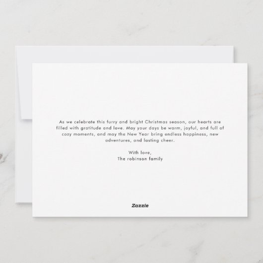 Furry & Bright Schattigee Familie Kerst Kaart (Achterkant)