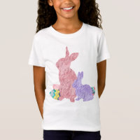 Furry Bunnies Roze Paarse Paaseieren Waterverf