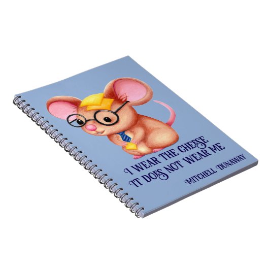 Furry Cheese Man Business Mouse Stropdas Glazen Ne Notitieboek (Rechterzijde)