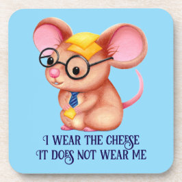 Furry Cheese Man Business Mouse Tie Glasses Nerdy Bier Onderzetter