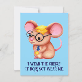 Furry Cheese Man Business Mouse Tie Glasses Nerdy Briefkaart
