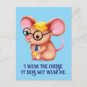 Furry Cheese Man Business Mouse Tie Glasses Nerdy Briefkaart (Voorkant)