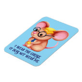 Furry Cheese Man Business Mouse Tie Glasses Nerdy Magneet (Linkerzijde)
