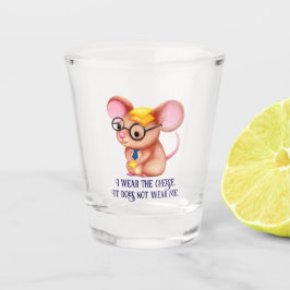 Furry Cheese Man Business Mouse Tie Glasses Nerdy Shot Glas