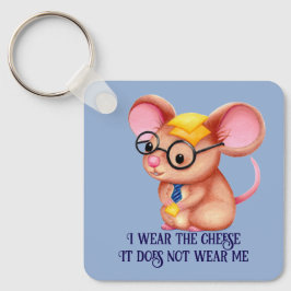 Furry Cheese Man Business Mouse Tie Glasses Nerdy Sleutelhanger