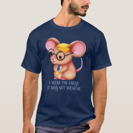 Furry Cheese Man Business Mouse Tie Glasses Nerdy T-shirt