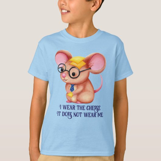 Furry Cheese Man Business Mouse Tie Glasses Nerdy T-shirt (Voorkant)