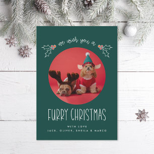 Furry Christmas Pet Foto Feestdagenkaart