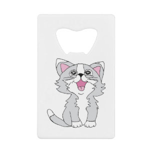 Furry Cute Cat Aesthetic Happy Cat Clipart Drawing Kredietkaart Flessenopener
