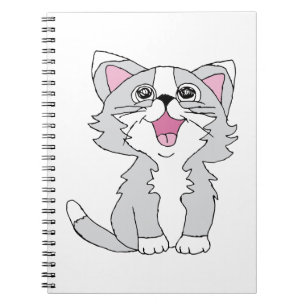 Furry Cute Cat Aesthetic Happy Cat Clipart Drawing Notitieboek