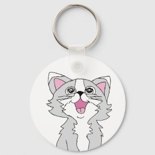 Furry Cute Cat Aesthetic Happy Cat Clipart Drawing Sleutelhanger