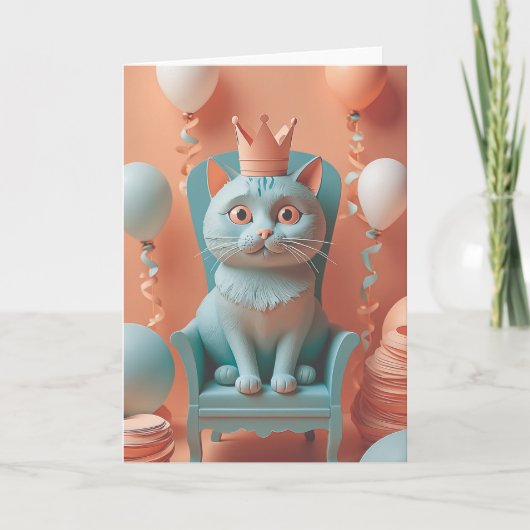 Furry Feline Birthday Bash Kaart (Voorkant)