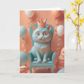Furry Feline Birthday Bash Kaart (Gele Bloem)