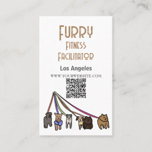 Furry Fitness Facilitator Los Angeles QR Code Visitekaartje