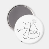 furry fox and furry island mark magnet magneet (Voorkant / Achterkant)